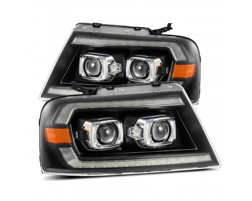 Фары Ford F150 2004-2008 и Lincoln Mark LT 2006-2008 линзованные галогенные серии PRO цвет Black Фары Ford F150 2004-2008 и Lincoln Mark LT 2006-2008 линзованные галогенные серии PRO цвет Black
