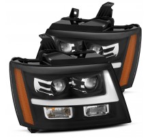 Фары 07-14 Chevrolet Tahoe Suburban 07-13 Avalanche светодиодные линзованные LUXX-серии цвет Black