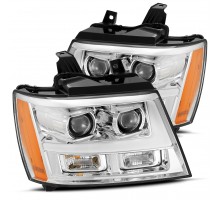Фары 07-14 Chevrolet Tahoe Suburban 07-13 Avalanche светодиодные линзованные LUXX-серии цвет Chrome 