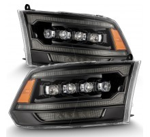 Фары Dodge Ram 2009-2018 и Ram 1500 Classic 2018-2024 светодиодные серии NOVA (2500 MK2 стиль) цвет Alpha-Black