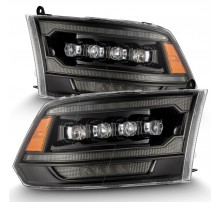 Фары Dodge Ram 2009-2018 и Ram 1500 Classic 2018-2024 светодиодные серии NOVA (2500 MK2 стиль) цвет Alpha-Black