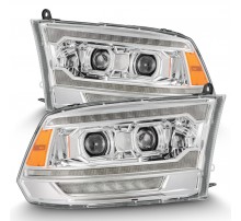 Фары Dodge Ram 2009-2018 и Ram 1500 Classic 2018-2024 светодиодные серии LUXX (2500 MK2 стиль) цвет Chrome
