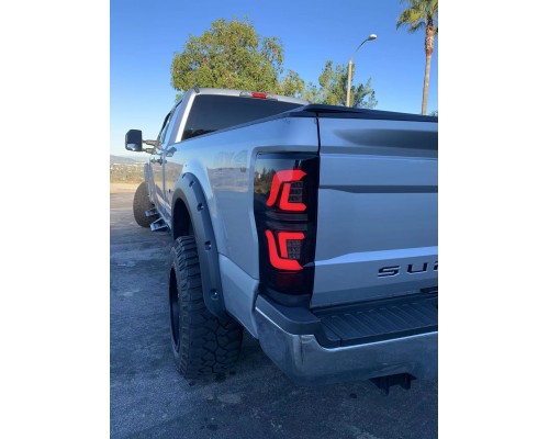 Задние фонари Ford F250 F350 F450 светодиодные с желтым поворотником 2017-2019 серия PRO Red Smoke Задние фонари Ford F250 F350 F450 светодиодные с желтым поворотником 2017-2019 серия PRO Red Smoke