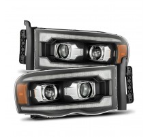Фары Dodge Ram 02-05 линзованные галогенные PRO-серия цвет Black