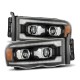 Фары Dodge Ram 02-05 линзованные галогенные PRO-серия цвет Black