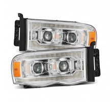 Фары Dodge Ram 02-05 линзованные галогенные PRO-серия цвет Chrome
