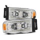 Фары Dodge Ram 02-05 линзованные галогенные PRO-серия цвет Chrome