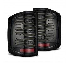 Задние фонари 14-18 Chevrolet Silverado 1500 / 15-19 Silverado 2500HD/3500HD / 15-19 GMC Sierra 3500HD с желтым поворотником серия LUXX Alpha-Black