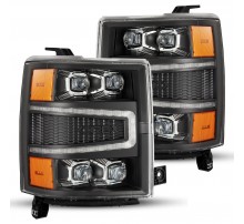 Фары Chevrolet Silverado светодиодные 14-15 серия NOVA цвет Black