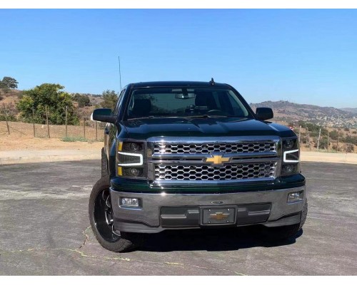 Фары Chevrolet Silverado линзованные галогенные 2014-2015 серия PRO цвет Chrome Фары Chevrolet Silverado линзованные галогенные 2014-2015 серия PRO цвет Chrome