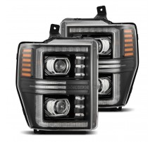 Ford F250, F350, F450, F550 Super Duty, Excursion 08-10 линзованные галогенные фары серия PRO цвет Black