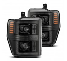 Ford F250, F350, F450, F550 Super Duty, Excursion 08-10 линзованные галогенные фары серия PRO цвет Alpha-Black 