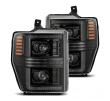 Ford F250, F350, F450, F550 Super Duty, Excursion 08-10 линзованные галогенные фары серия PRO цвет Alpha-Black 