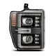 Фары Ford F250, F350, F450, F550, Excursion светодиодные 2008-2010 серия LUXX цвет Black