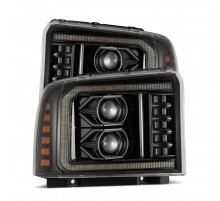 Ford F250, F350, F450, F550 Super Duty, Excursion 05-07 линзованные галогенные фары серия PRO цвет Alpha-Black