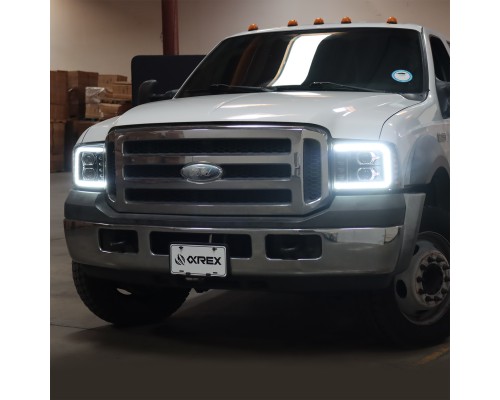Фары Ford F250, F350, F450, F550, Excursion линзованные галогенные 2005-2007 серия PRO цвет Black Фары Ford F250, F350, F450, F550, Excursion линзованные галогенные 2005-2007 серия PRO цвет Black