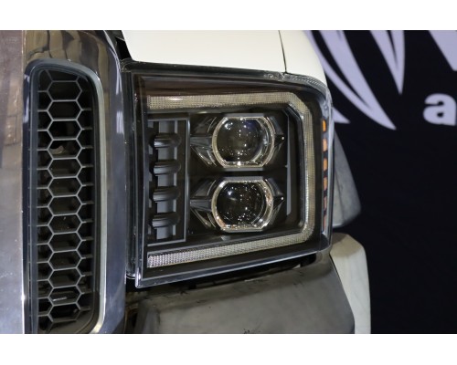 Фары Ford F250, F350, F450, F550, Excursion линзованные галогенные 2005-2007 серия PRO цвет Black Фары Ford F250, F350, F450, F550, Excursion линзованные галогенные 2005-2007 серия PRO цвет Black