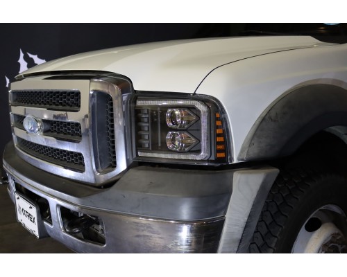 Фары Ford F250, F350, F450, F550, Excursion линзованные галогенные 2005-2007 серия PRO цвет Black Фары Ford F250, F350, F450, F550, Excursion линзованные галогенные 2005-2007 серия PRO цвет Black