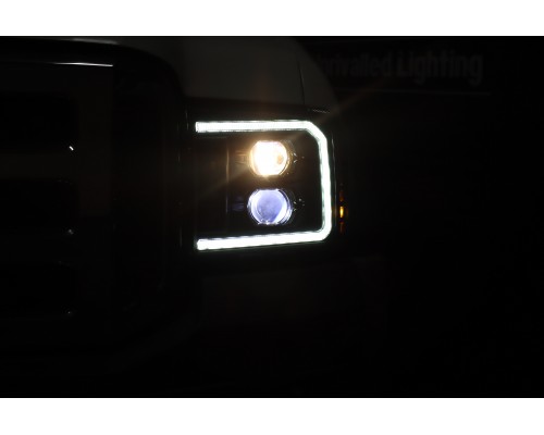 Фары Ford F250, F350, F450, F550, Excursion линзованные галогенные 2005-2007 серия PRO цвет Black Фары Ford F250, F350, F450, F550, Excursion линзованные галогенные 2005-2007 серия PRO цвет Black