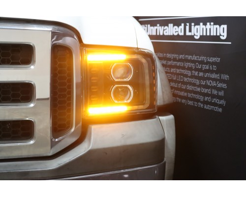 Фары Ford F250, F350, F450, F550, Excursion линзованные галогенные 2005-2007 серия PRO цвет Black Фары Ford F250, F350, F450, F550, Excursion линзованные галогенные 2005-2007 серия PRO цвет Black