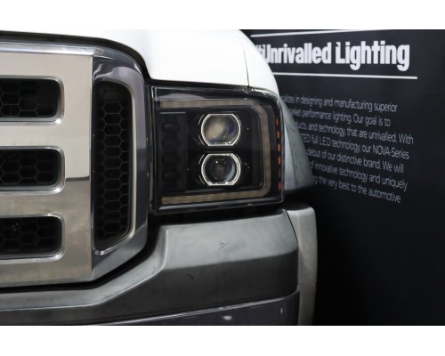 Фары Ford F250, F350, F450, F550, Excursion линзованные галогенные 2005-2007 серия PRO цвет Black Фары Ford F250, F350, F450, F550, Excursion линзованные галогенные 2005-2007 серия PRO цвет Black