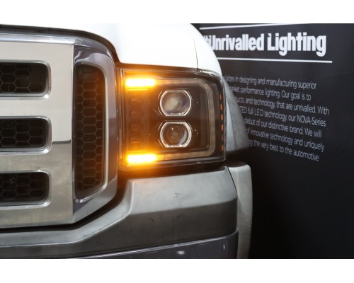 Фары Ford F250, F350, F450, F550, Excursion линзованные галогенные 2005-2007 серия PRO цвет Black Фары Ford F250, F350, F450, F550, Excursion линзованные галогенные 2005-2007 серия PRO цвет Black