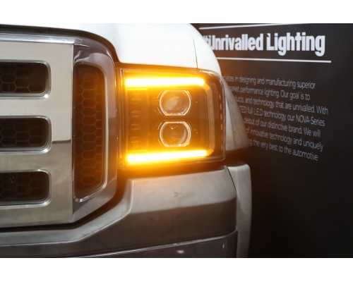 Фары Ford F250, F350, F450, F550, Excursion линзованные галогенные 2005-2007 серия PRO цвет Black Фары Ford F250, F350, F450, F550, Excursion линзованные галогенные 2005-2007 серия PRO цвет Black