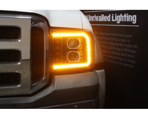 Фары Ford F250, F350, F450, F550, Excursion линзованные галогенные 2005-2007 серия PRO цвет Black Фары Ford F250, F350, F450, F550, Excursion линзованные галогенные 2005-2007 серия PRO цвет Black