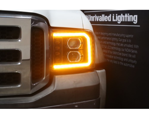 Фары Ford F250, F350, F450, F550, Excursion линзованные галогенные 2005-2007 серия PRO цвет Black Фары Ford F250, F350, F450, F550, Excursion линзованные галогенные 2005-2007 серия PRO цвет Black
