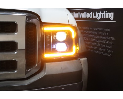 Фары Ford F250, F350, F450, F550, Excursion линзованные галогенные 2005-2007 серия PRO цвет Black Фары Ford F250, F350, F450, F550, Excursion линзованные галогенные 2005-2007 серия PRO цвет Black
