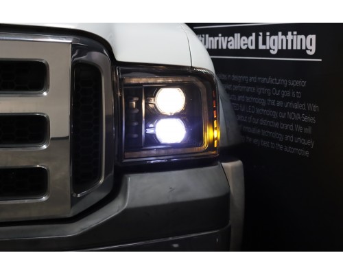 Фары Ford F250, F350, F450, F550, Excursion линзованные галогенные 2005-2007 серия PRO цвет Black Фары Ford F250, F350, F450, F550, Excursion линзованные галогенные 2005-2007 серия PRO цвет Black