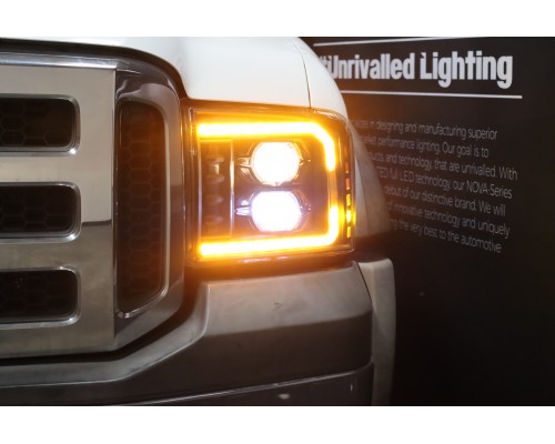 Фары Ford F250, F350, F450, F550, Excursion линзованные галогенные 2005-2007 серия PRO цвет Black Фары Ford F250, F350, F450, F550, Excursion линзованные галогенные 2005-2007 серия PRO цвет Black