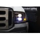 Фары Ford F250, F350, F450, F550, Excursion линзованные галогенные 2005-2007 серия PRO цвет Black