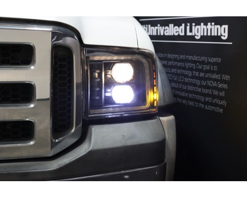 Фары Ford F250, F350, F450, F550, Excursion линзованные галогенные 2005-2007 серия PRO цвет Black Фары Ford F250, F350, F450, F550, Excursion линзованные галогенные 2005-2007 серия PRO цвет Black