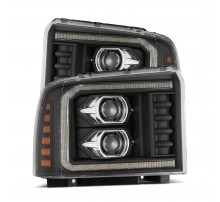 Ford F250, F350, F450, F550 Super Duty, Excursion 05-07 светодиодные фары серия LUXX цвет Black 