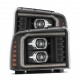 Фары Ford F250, F350, F450, F550, Excursion светодиодные 2005-2007 серия LUXX цвет Black