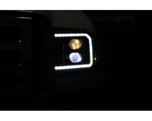 Фары Ford F250, F350, F450, F550, Excursion светодиодные 2005-2007 серия LUXX цвет Black Фары Ford F250, F350, F450, F550, Excursion светодиодные 2005-2007 серия LUXX цвет Black