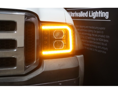 Фары Ford F250, F350, F450, F550, Excursion светодиодные 2005-2007 серия LUXX цвет Black Фары Ford F250, F350, F450, F550, Excursion светодиодные 2005-2007 серия LUXX цвет Black