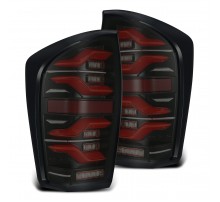 Задние фонари Toyota Tacoma 2016-2023 светодиодные с красным поворотником серия LUXX цвет Black-Red