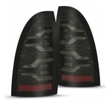 Задние фонари Toyota Tacoma 2005-2015 светодиодные с желтым поворотником серия LUXX цвет Alpha-Black 
