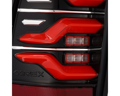 Задние фонари Toyota Tacoma 2005-2015 светодиодные с красным поворотником серия LUXX цвет Black-Red Задние фонари Toyota Tacoma 2005-2015 светодиодные с красным поворотником серия LUXX цвет Black-Red