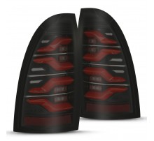 Задние фонари Toyota Tacoma 2005-2015 светодиодные с красным поворотником серия LUXX цвет Black-Red