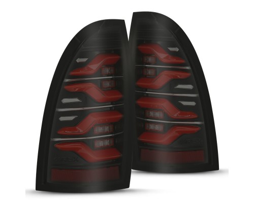 Задние фонари Toyota Tacoma 2005-2015 светодиодные с красным поворотником серия LUXX цвет Black-Red Задние фонари Toyota Tacoma 2005-2015 светодиодные с красным поворотником серия LUXX цвет Black-Red