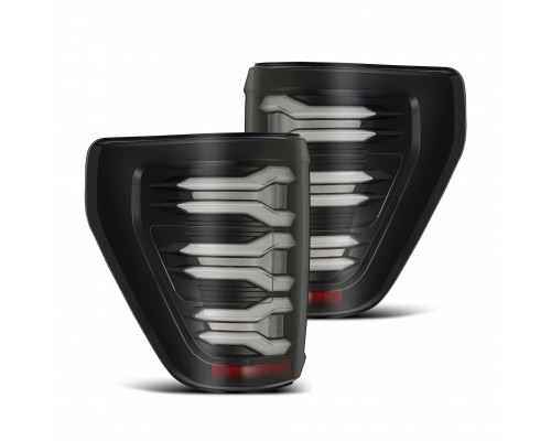 Задние фонари Ford F150 2021-2023 светодиодные с желтым поворотником серии LUXX цвет Black Задние фонари Ford F150 2021-2023 светодиодные с желтым поворотником серии LUXX цвет Black
