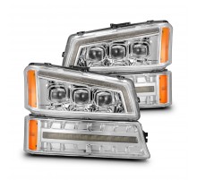 Фары Chevrolet Silverado 2003-2006 и Chevrolet Avalanche 2002-2006 светодиодные серия NOVA цвет Chrome