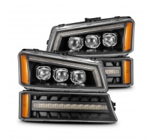 Фары Chevrolet Silverado 2003-2006 и Chevrolet Avalanche 2002-2006 светодиодные серия NOVA цвет Black