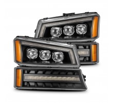 Фары Chevrolet Silverado 2003-2006 и Chevrolet Avalanche 2002-2006 светодиодные серия NOVA цвет Black
