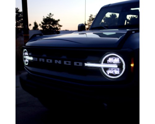 Фары для Ford Bronco 21-23 и Ford Bronco Raptor 22-24 светодиодные серии NOVA цвет Alpha-black Фары для Ford Bronco 21-23 и Ford Bronco Raptor 22-24 светодиодные серии NOVA цвет Alpha-black