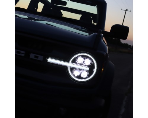 Фары для 21-23 Ford Bronco и 22-23 Ford Bronco Raptor светодиодные серии NOVA цвет Black Фары для 21-23 Ford Bronco и 22-23 Ford Bronco Raptor светодиодные серии NOVA цвет Black
