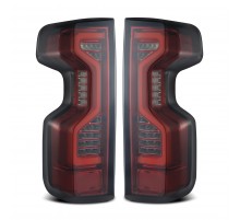 Задние фонари Chevrolet Silverado 1500 19-24 / Silverado 2500HD/3500HD 20-24 светодиодные с красным поворотником серия PRO Red Smoke